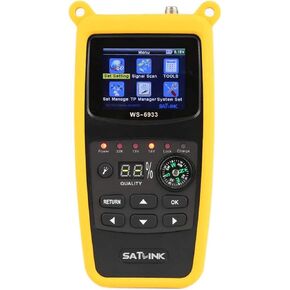 WS-6933 DVB-S2 Satellite Finder AWYPH 1 PCS WS-6933 Satellite Finder Digital Satellite Rangefinder 2.1-Inch LCD Signal Meter with Flashlight & Compass