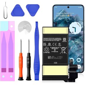 بطارية SHENMZ Pixel 8 pro، بطارية بديلة جديدة بقدرة 5050 مللي أمبير في الساعة عالية السعة 0 دورة لهاتف HTC Google Pixel 8 Pro موديل GUKD8 GC3VE PN: Google G949-00704-01 مع مجموعة أدوات الإصلاح