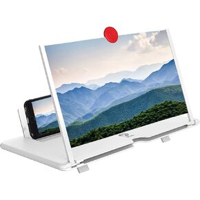 12"Screen Magnifier Amplifier,3D HD Mobile Phone Magnifier Projector Screen for Movies,Videos,and Gaming.Foldable Mobile Phone Holder with Screen Magnifier,Supports All Smartphones,A Smart Gift（Black)