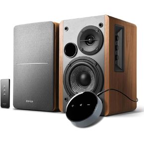 Edifier Powered Bookshelf Speakers R1280T with WiiM Mini AirPlay2 Wireless Wi-Fi Audio Streamer, Stream Hi-Res Audio from Spotify, Amazon Music and More