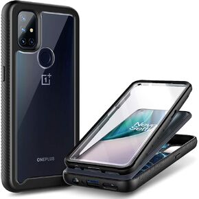 NZND for OnePlus Nord N10 5G Case with Built-in Screen Protector, [16FT Military Grade Drop Tested] Full-Body Protective Shockproof Rugged Bumper Case (Black)