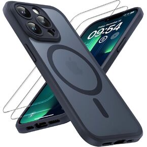 TOCOL 3 in 1 Magnetic for iPhone 13 Pro Case, Upgraded [Full Camera Protection] [Compatible with Magsafe] [13FT Military Grade Protection] Bumper for iPhone 13 Pro 6.1 Inch, Black