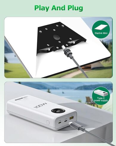 Starlink Mini Cable 10FT Starlink Mini USB C to DC Power Cable Cord 100W Input USB Type C to DC Cable, DC Power Cable Direct to USB-C for Starlink Mini Work with 100W+ PD Source Waterproof 20AWG 3M in Saudi Arabia