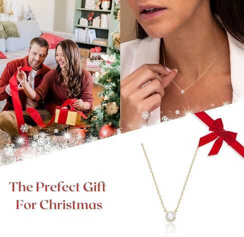 Galis Layered Gold Necklaces for Women - Gold Plated Set 14.5" & 16.5" + 2" Extension with Small Round Faux Diamond Pendant, Trendy CZ Diamond Solitaire Necklace for Women with Lobster Clasp in Kuwait