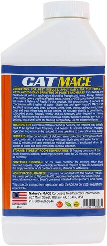 Nature’s MACE Cat Repellent Spray 1 Gal Concentrate, Treats 48,000 Sq Ft, Cat Repellent Outdoor Spray, Indoor Spray, Keep Cats Out, Train Your Cat to Stay Out, Cat Training Tool, Cat Scratch Deterrent in Saudi Arabia