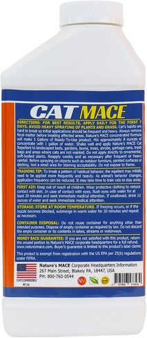 Nature’s MACE Cat Repellent Spray 1 Gal Concentrate, Treats 48,000 Sq Ft, Cat Repellent Outdoor Spray, Indoor Spray, Keep Cats Out, Train Your Cat to Stay Out, Cat Training Tool, Cat Scratch Deterrent in Saudi Arabia