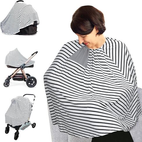 Knit Nursing Cover for Baby Breastfeeding, Warm Cozy Swaddle, Breathable and Soft, Multi Use Cover for Car Seat Scarf Baby Blanket Poncho (Beige) in Saudi Arabia