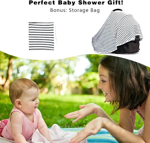 Knit Nursing Cover for Baby Breastfeeding, Warm Cozy Swaddle, Breathable and Soft, Multi Use Cover for Car Seat Scarf Baby Blanket Poncho (Beige) in Saudi Arabia