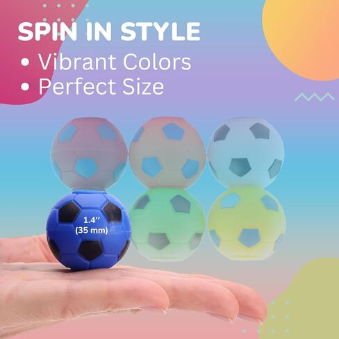 Spinner Balls 1.4''- Mini Fidget Spinner Soccer Balls - Soccer Party Favors Classroom Prizes - Sensory Toys for Kids 4-12 - Fidget Toy Gifts for Kids - Spinner Balls Bulk - 12pcs in Saudi Arabia