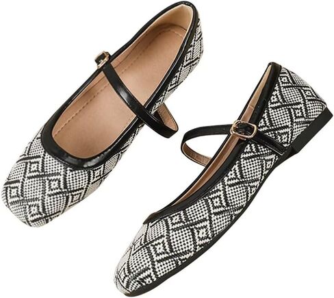TN TANGNEST Ballet Flats for Women Soft Leather Flats Comfortable Square Toe Mary Jane Flats Beige 41(8.5) 2 in Kuwait