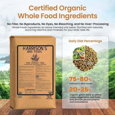 Harrison's Bird Foods High Potency Fine Certified Organic Non GMO Formula Bird Food 5lb in Kuwait