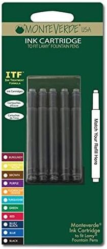 MONTEVERDE Ink Cartridge for Lamy Fountain Pens, Turquoise, 8 Pack (L303TQ) in Saudi Arabia