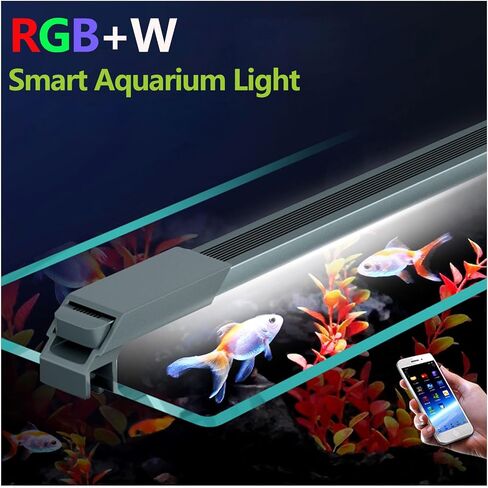 Smart Aquarium Light with App Timer, Dynamic Lighting Landscape for 11-15 Inches Fish Tank, 7/24 Auto Power On/Off, RGBW Full Spectrum Aquarium Lighting (2024 Upgraded Version) in Saudi Arabia