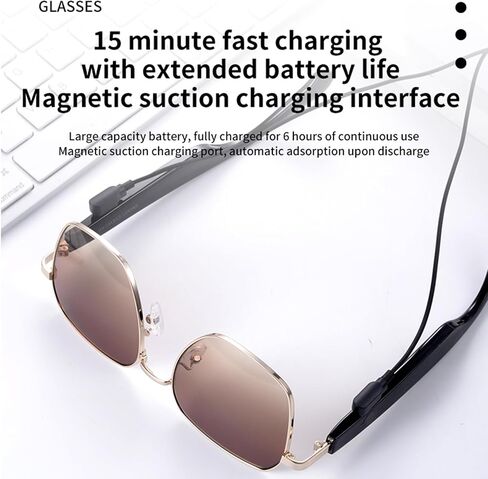 Smart Glasses, Polarized Sunglasses with Bluetooth Speaker | Voice Assistant | Open Ear Sport Music Glasses, 8Hr Playtime, Outdoor UV Protectio for Men/Women (Gradient Color-Pink) in Saudi Arabia