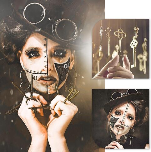 XONOR 24Pcs Large Antique Bronze Skeleton Keys Rustic Key for Wedding Decoration Favor, Necklace Pendants, Jewelry Making in Kuwait