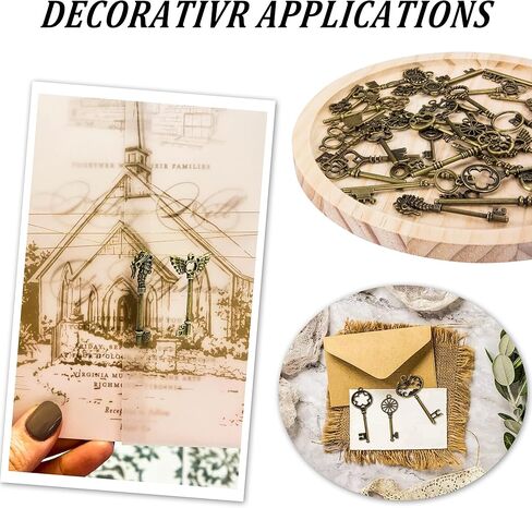 XONOR 24Pcs Large Antique Bronze Skeleton Keys Rustic Key for Wedding Decoration Favor, Necklace Pendants, Jewelry Making in Kuwait