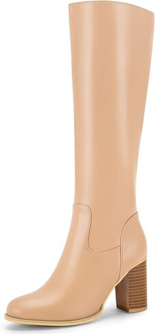 Perphy Thigh High Chunky Block Heels Knee High Boots for Women in Saudi Arabia