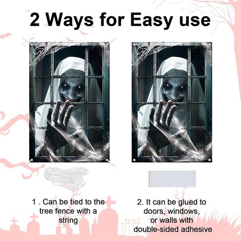 LOMIMOS Halloween Horror Curtain Background,Halloween Window Covers Creepy Backdrop Props for Adults Movies Photobooth Indoor Outdoor Party Decors in Saudi Arabia