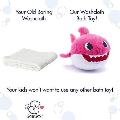 SoapSox Kids Exfoliating Bath Scrub (Ray The Manta) - Soft Animal Toy Wash Cloth Sponge with Soap Pocket Insert - Fun Loofah Characters for Babies, Kids and Children in Saudi Arabia