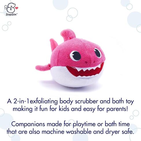 SoapSox Kids Exfoliating Bath Scrub (Ray The Manta) - Soft Animal Toy Wash Cloth Sponge with Soap Pocket Insert - Fun Loofah Characters for Babies, Kids and Children in Saudi Arabia