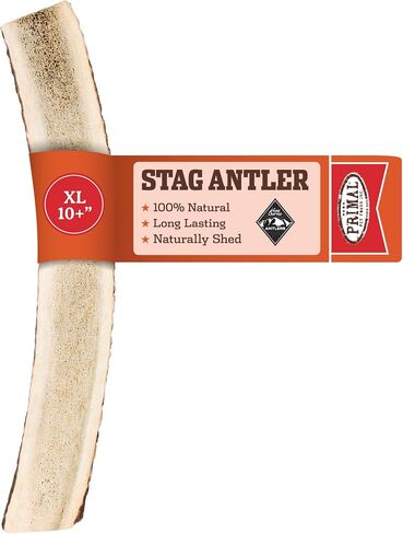 Primal Antlers for Dogs - Grade A Split Elk Antlers for Large Dogs 45-60 lb - Natural Dog Chews for Aggressive Chewers - Naturally Shed Antlers - Long Lasting Dog Bones - 1 ct in Kuwait