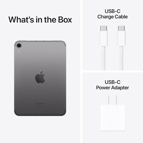 Apple iPad mini (A17 Pro): Apple Intelligence, 8.3-inch Liquid Retina Display, 256GB, Wi-Fi 6E + 5G Cellular, 12MP Front/12MP Back Camera, Touch ID, All-Day Battery Life — Space Gray in Kuwait