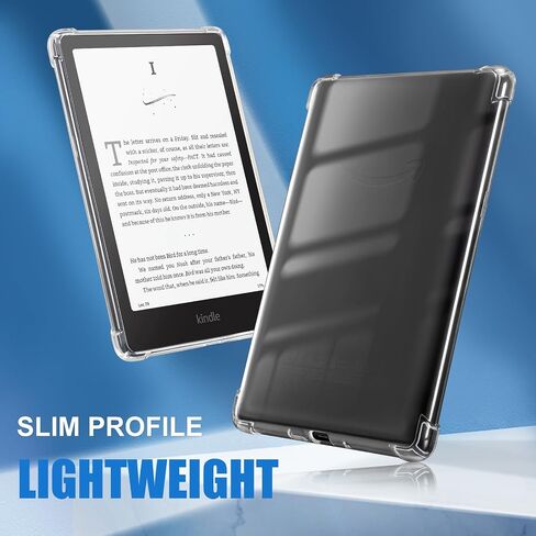 حافظة CoBak الشفافة لجهاز Kindle Paperwhite الجديد تمامًا الجيل الثاني عشر 2024 (7 بوصات) وإصدار Kindle Colorsoft Signature Edition (7 بوصات) - غطاء خلفي من السيليكون خفيف الوزن ومقاوم للخدش، شفاف in Saudi Arabia