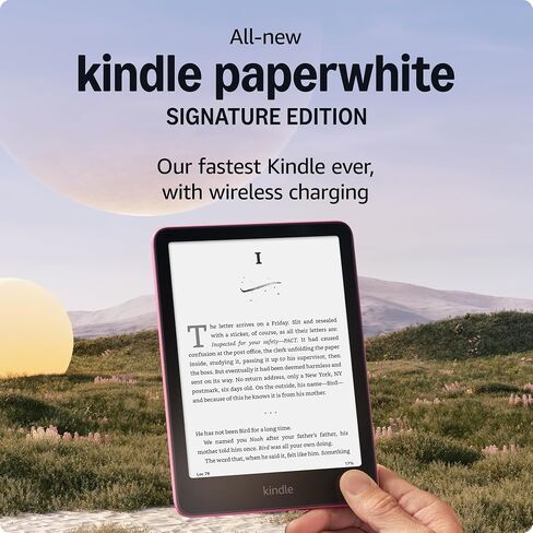 Amazon Kindle Paperwhite Signature Edition الجديد كليًا (32 جيجابايت) - أسرع جهاز Kindle لدينا مزود بإضاءة أمامية قابلة للضبط تلقائيًا، وشحن لاسلكي، وأسابيع من عمر البطارية - أسود معدني in Saudi Arabia