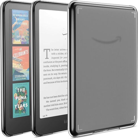 حافظة MoKo لجهاز Kindle Paperwhite الجديد مقاس 7 بوصات (الجيل الثاني عشر - 2024) وKindle Colorsoft Signature Edition 2024، غطاء خلفي ممتص للصدمات من الجلد الشفاف والمرن للغاية، شفاف in Saudi Arabia