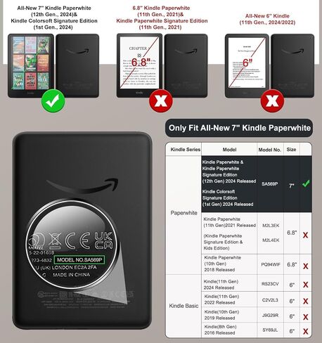 حافظة MoKo لجهاز Kindle Paperwhite الجديد مقاس 7 بوصات (الجيل الثاني عشر - 2024) وKindle Colorsoft Signature Edition 2024، غطاء خلفي ممتص للصدمات من الجلد الشفاف والمرن للغاية، شفاف in Saudi Arabia