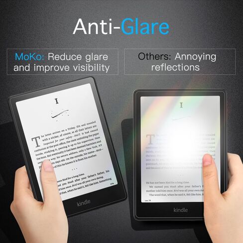 MoKo 2 Pack Screen Protector for 7" Kindle Paperwhite 12th Gen 2025/2024 | for Kindle Colorsoft 2024/2025, Anti-Glare, High Clarity, Fingerprint Resistant, Clear Slim Film, Matte Kindle Accessories in Saudi Arabia