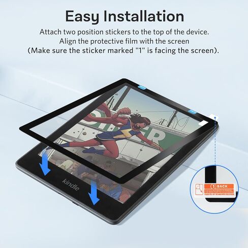 CoBak 2 Pack Anti-Glare Matte Screen Protector for 7" Kindle Paperwhite 12th Gen 2024 & Kindle Colorsoft Signature Edition, Kobo Aura 2 - High Clarity, Fingerprint Resistant - Tempered Glass Film in Saudi Arabia