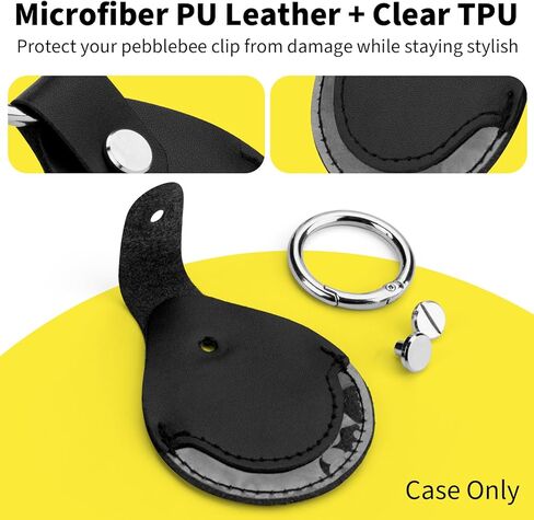 حافظة عالمية لـ Pebblebee Clip، حافظة واقية من جلد البولي يوريثان من الألياف الدقيقة مع حلقة مفاتيح لـ Pebblebee Bluetooth Android iOS Clip Gen.2 متتبع العناصر القابلة لإعادة الشحن، حزمة واحدة (الجراب فقط) in Kuwait