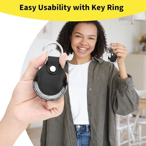 حافظة عالمية لـ Pebblebee Clip، حافظة واقية من جلد البولي يوريثان من الألياف الدقيقة مع حلقة مفاتيح لـ Pebblebee Bluetooth Android iOS Clip Gen.2 متتبع العناصر القابلة لإعادة الشحن، حزمة واحدة (الجراب فقط) in Kuwait