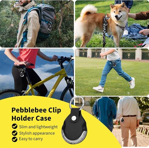 حافظة عالمية لـ Pebblebee Clip، حافظة واقية من جلد البولي يوريثان من الألياف الدقيقة مع حلقة مفاتيح لـ Pebblebee Bluetooth Android iOS Clip Gen.2 متتبع العناصر القابلة لإعادة الشحن، حزمة واحدة (الجراب فقط) in Kuwait