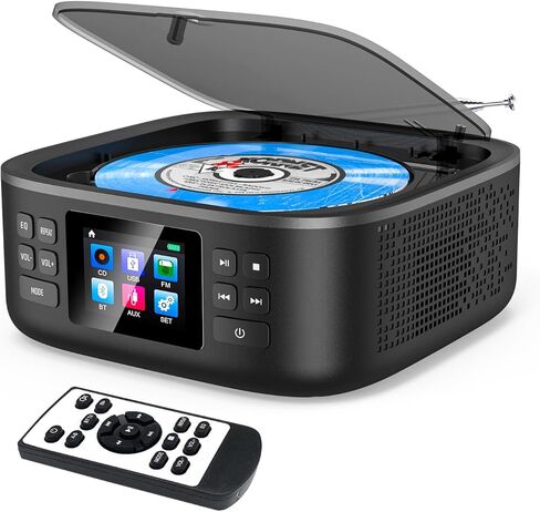 Bluetooth CD Player Portable,Desktop Boombox CD Player with Bluetooth Music Portable CD Player FM Radio & Bluetooth Speaker,LED Screen,Built-in Dual Speakers Support USB/AUX Headphone Jack for Home in Saudi Arabia