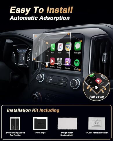 Screen Protector 2 Pcs Compatible with 2022-2024 Chevy Silverado 1500 & GMC Sierra 1500, Anti-Reflective Navigation Screen Protector 13.4 Inch Sierra 1500 Accessories- HD Clear & Easy to Install in Kuwait