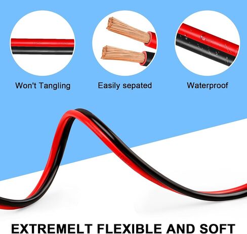 10AWG-10FT Red/Black Pure Copper Stranded Electrical Wiring for Speaker, Automotive, Trailer, Stereo and Home Theater Applications in Kuwait