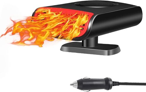 سخان سيارة محمول 12 فولت 150 وات، دوران 360 درجة 3 في 1، تسخين سريع، مروحة تبريد، مزيل الضباب ومزيل الصقيع مع وظيفة الروائح، ولاعة السجائر، سخان هواء صغير - أسود in Kuwait