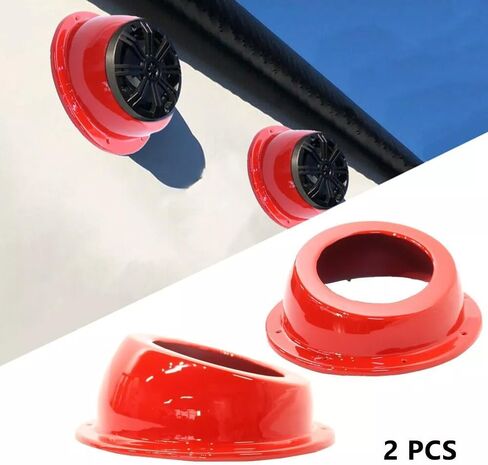 6.5" Angled Speaker Enclosures Boxes Pods Surface Mount, Universal Painted Gloss Black, Smaller Custom Mount Door Kick Panel Rear Deck (2PCS Hole Cut) in Saudi Arabia