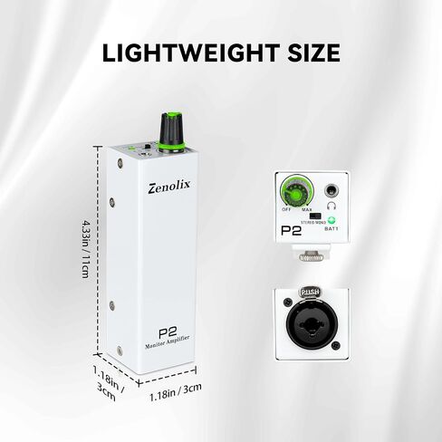 P2 Portable In Ear Monitor Amplifier, Headphone Amp with XLR/TRS Inputs 3.5mm Output, Enhanced Sound Quality, Durable Belt Clip, Guitar Headphone Amplifier with Stereo/Mono Switch for Performers,Black in Saudi Arabia
