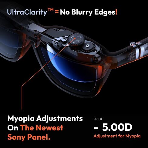 Pro XR/AR Glasses — 135" 120Hz 1000Nits UltraClarity Display, Harman Audio, Myopia Adjustments, Electrochromic Film, Smart Glasses for iPhone 16/15/Android/Mac/PC/Steam Deck/Gaming Consoles in Kuwait