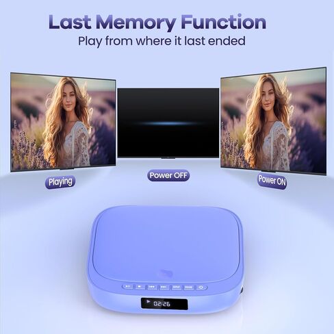 مشغلات DVD للتلفزيون Desobry Mini DVD Player HDMI RCA Output 1080P HD جميع المناطق مشغل DVD مجاني مع جهاز تحكم عن بعد، مشغل DVD مدمج للتلفزيون الذكي يدعم بطاقة USB/TF، PAL/NTSC in Kuwait