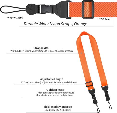Adjustable Shoulder Strap, Nylon Camera Strap, Comfortable Neck Strap for iPad, Cellphone Tablet, Camera, Laptop, Binocular, Luggage Bag (Bright Yellow Universal Lanyard) in Kuwait