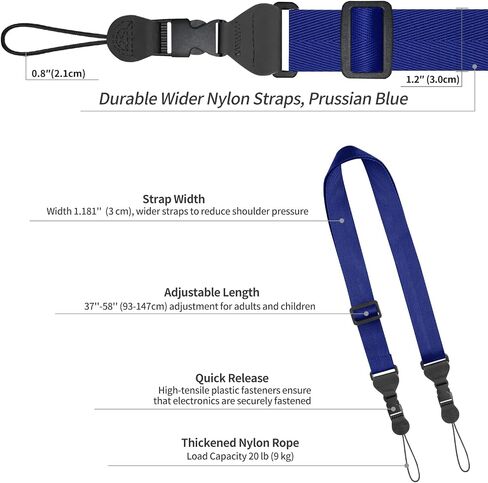 Adjustable Shoulder Strap, Nylon Camera Strap, Comfortable Neck Strap for iPad, Cellphone Tablet, Camera, Laptop, Binocular, Luggage Bag (Bright Yellow Universal Lanyard) in Kuwait