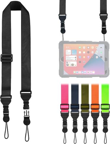 Adjustable Shoulder Strap, Nylon Camera Strap, Comfortable Neck Strap for iPad, Cellphone Tablet, Camera, Laptop, Binocular, Luggage Bag (Bright Yellow Universal Lanyard) in Kuwait