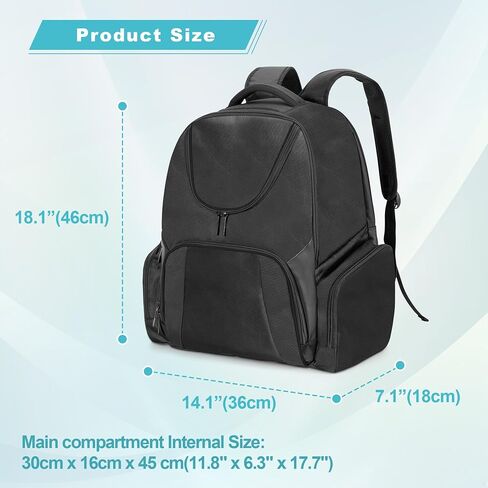 CURMIO Projector Case, Projector Carrying Bag Compatible with Epson and Most Major Projectors, Portable Travel Backpack with Laptop Compartment and Multiple Pockets, Green Strips, Bag Only in Saudi Arabia