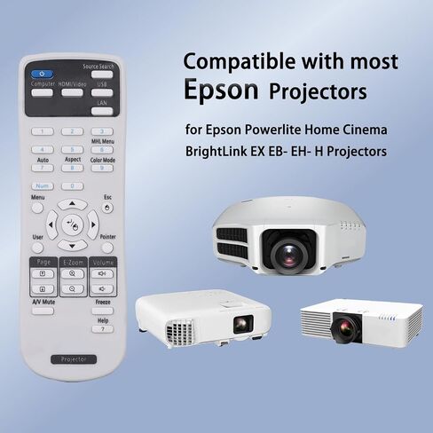 جهاز تحكم عن بعد عالمي لجهاز العرض Epson Powerlite، السينما المنزلية، BrightLink، EX، VS، EB-، EH-، EMP، أجهزة عرض سلسلة H، جهاز تحكم عن بعد in Saudi Arabia