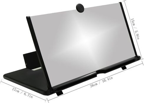 12"Screen Magnifier Amplifier,3D HD Mobile Phone Magnifier Projector Screen for Movies,Videos,and Gaming.Foldable Mobile Phone Holder with Screen Magnifier,Supports All Smartphones,A Smart Gift（Black) in Saudi Arabia