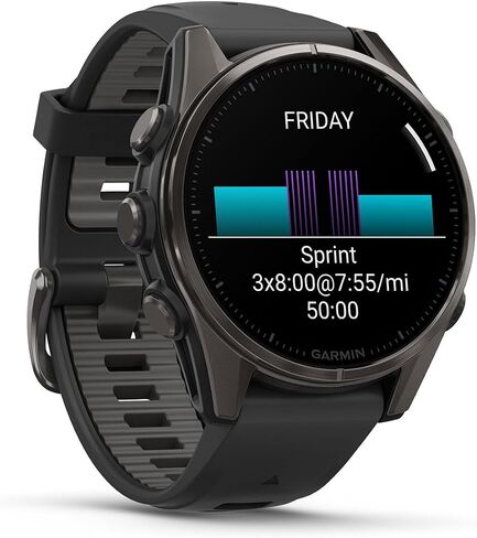Garmin Fenix 8 AMOLED (47mm, Slate Gray/Black) Multisport GPS Smartwatch Gift Box Bundle - 1.4" Touchscreen, Built-in LED Flashlight with PlayBetter Charger, Screens, Adapter, Case in Kuwait